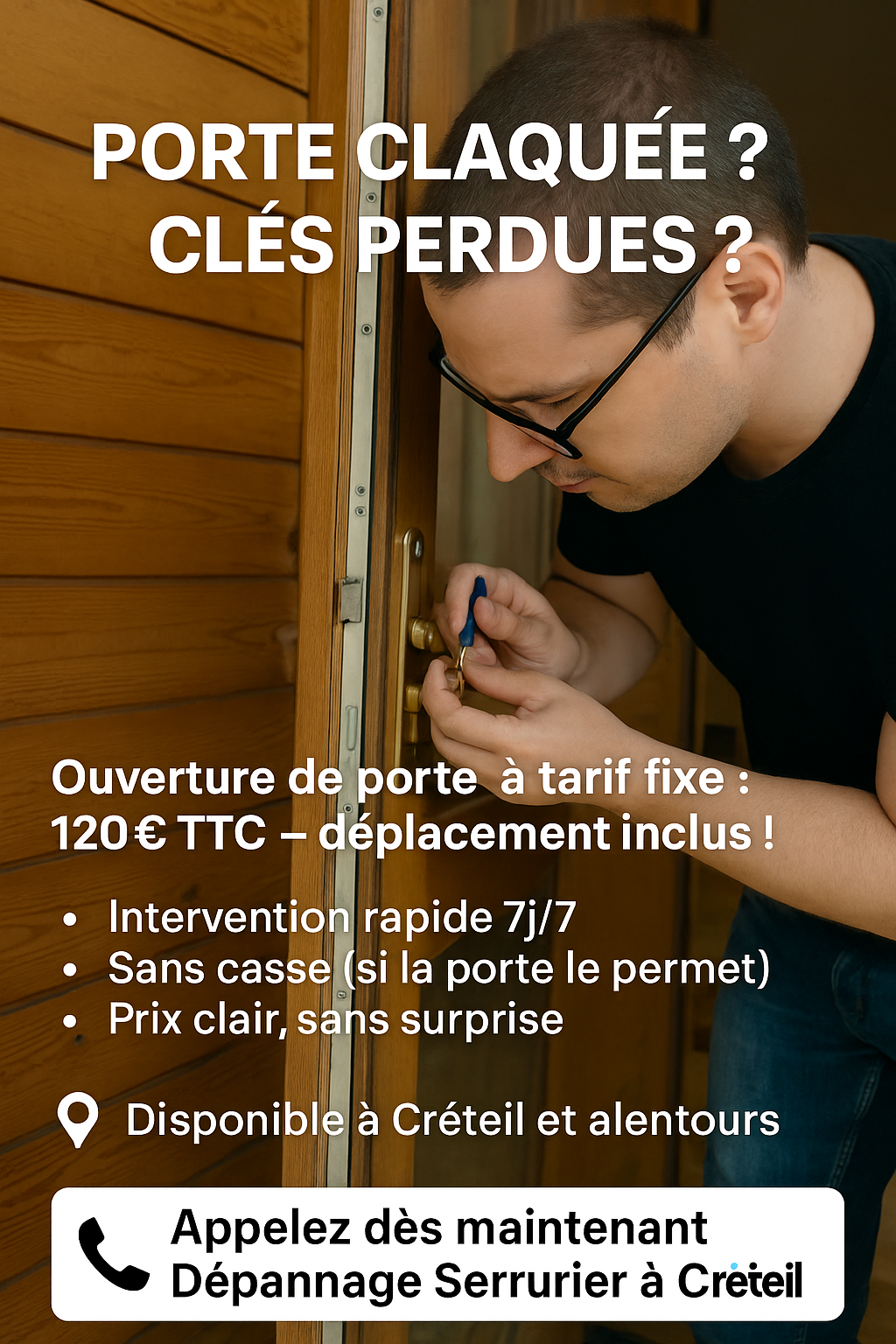 Ouverture de porte d'urgence - Dépannage serrurier Paris